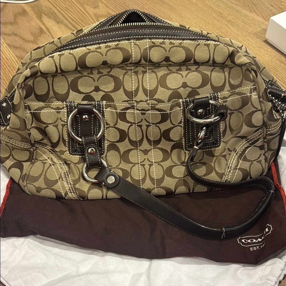Coach Brown and Black Shoulder Bag
